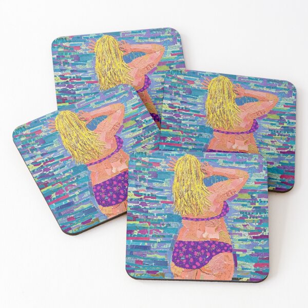 Item preview, Lady on beach collage designed and sold by GasconyPassion.