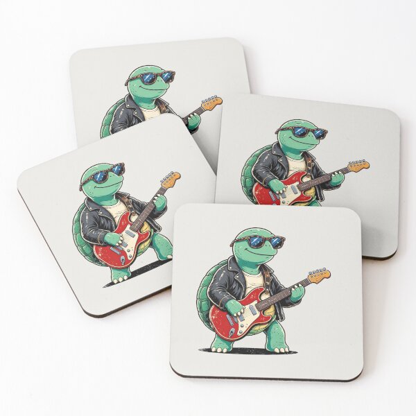 Item preview, Cool Turtle Playing Electric Guitar Rock Music Reptile designed and sold by Safe Haven Pets.