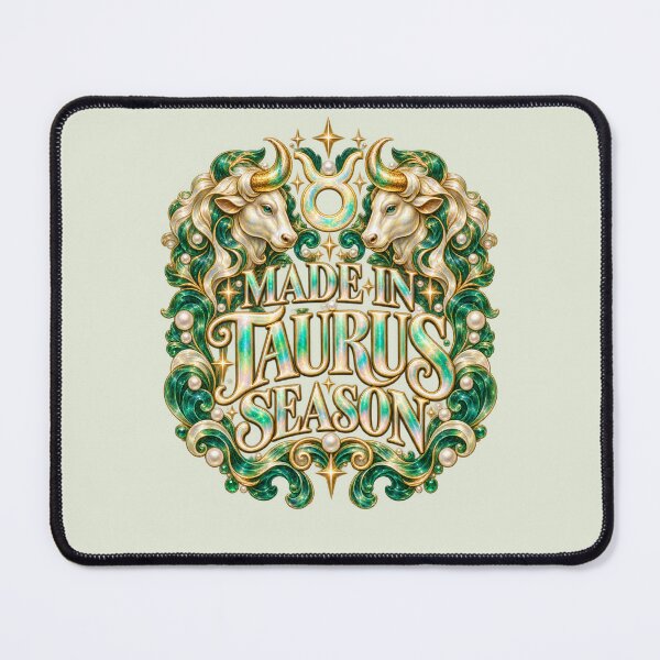 Item preview, Made in Taurus Season – Emerald Bull Zodiac Art designed and sold by MetaModel Editions.