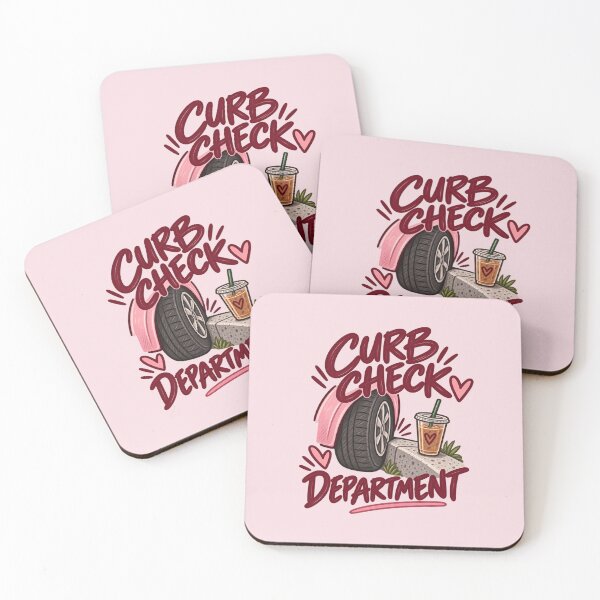 Item preview, Curb Check Department – Funny Car Girl Driving Design designed and sold by SnugbugStudios.