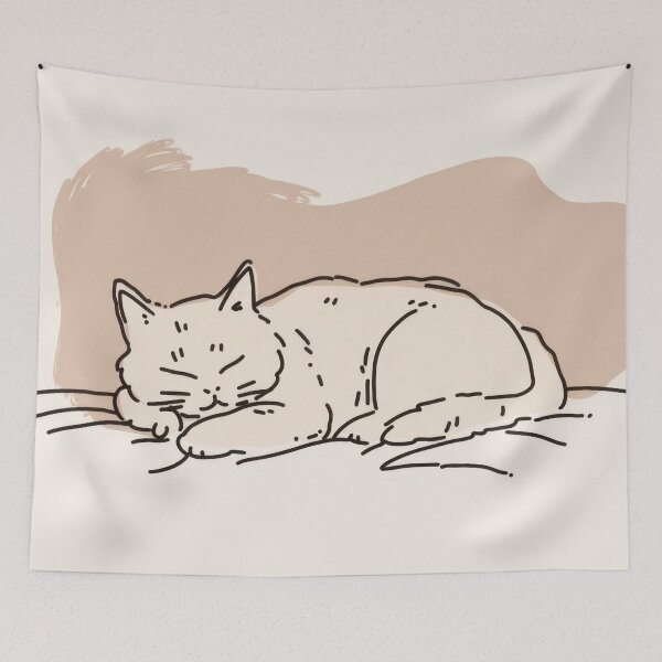 Item preview, Cat sleeping on a bed designed and sold by anytka.