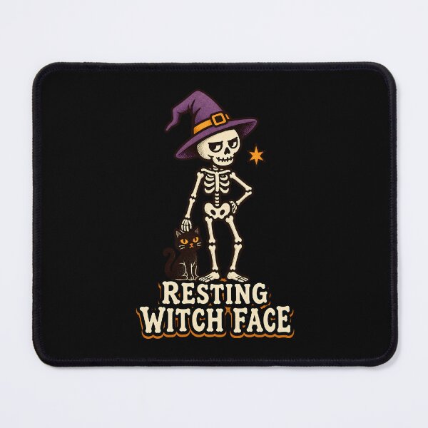 Item preview, Resting Witch Face Skeleton Black Cat Halloween designed and sold by calicito.
