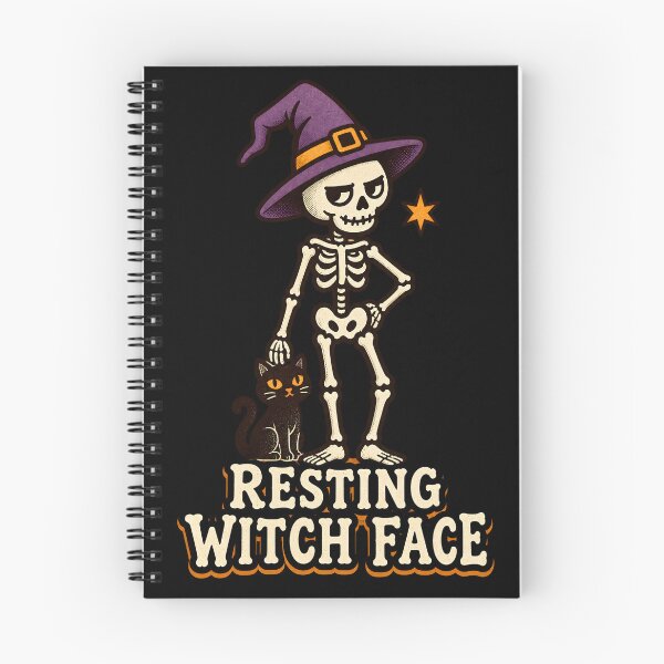 Item preview, Resting Witch Face Skeleton Black Cat Halloween    designed and sold by calicito.