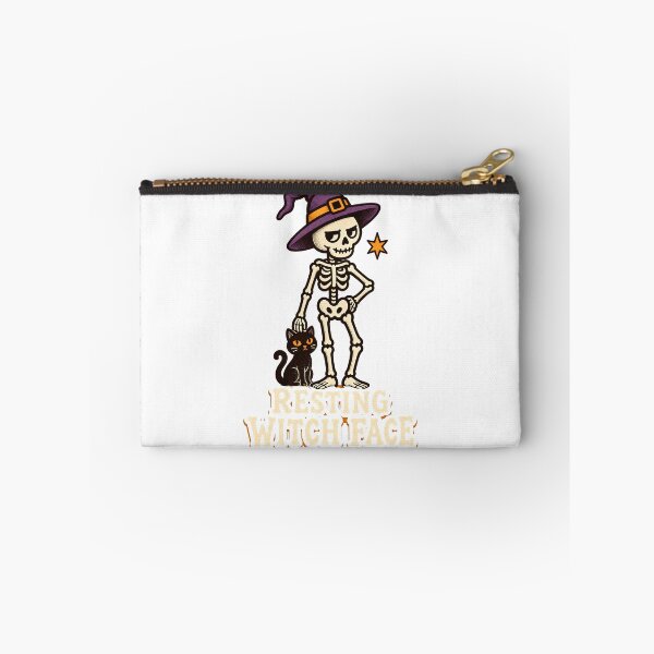 Item preview, Resting Witch Face Skeleton Black Cat Halloween    designed and sold by calicito.