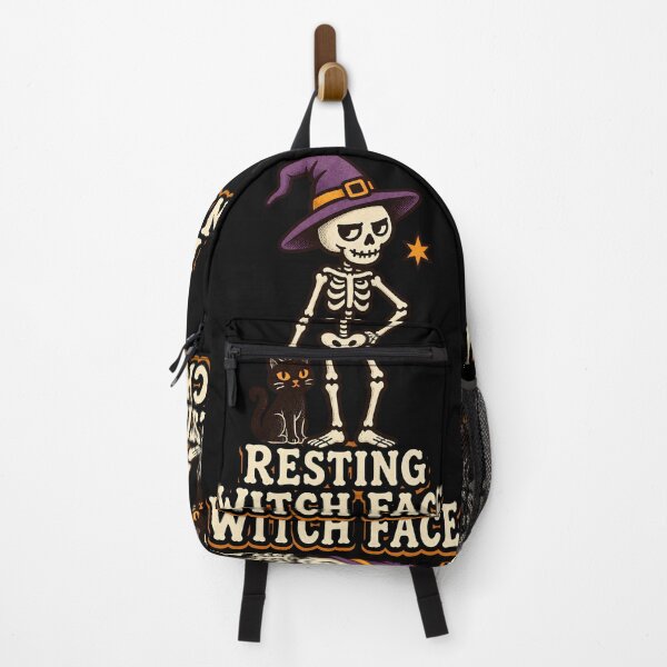 Item preview, Resting Witch Face Skeleton Black Cat Halloween    designed and sold by calicito.