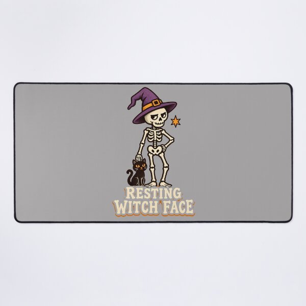 Item preview, Resting Witch Face Skeleton Black Cat Halloween    designed and sold by calicito.