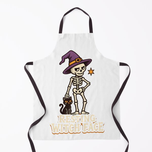Item preview, Resting Witch Face Skeleton Black Cat Halloween    designed and sold by calicito.