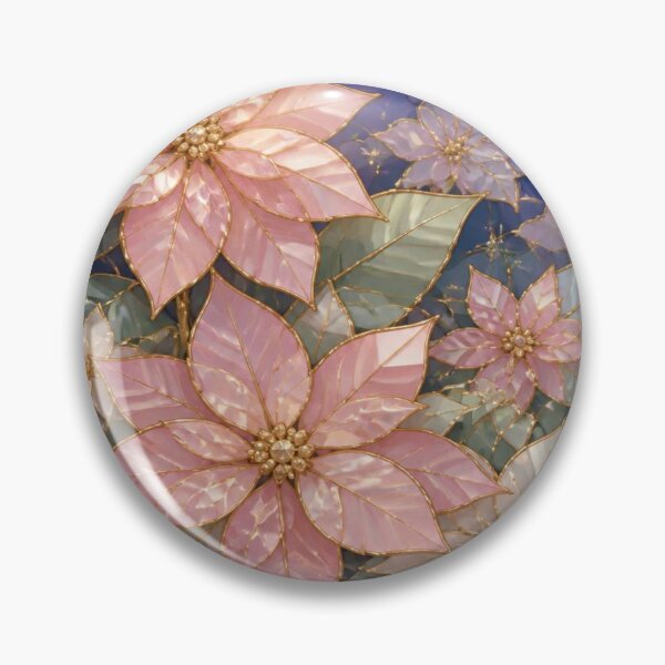Item preview, Poinsettia Flowers in Tempered Glass and Moon designed and sold by BriSher.