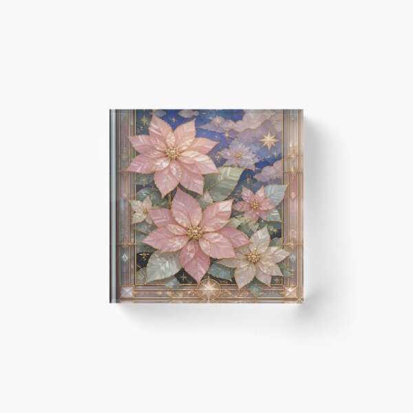 Item preview, Poinsettia Flowers in Tempered Glass and Moon designed and sold by BriSher.