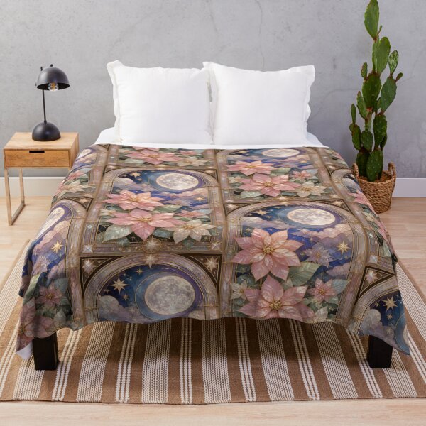 Item preview, Poinsettia Flowers in Tempered Glass and Moon designed and sold by BriSher.