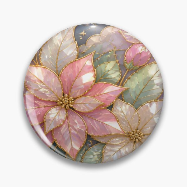 Item preview, Poinsettia Flowers in Tempered Glass and Moon designed and sold by BriSher.