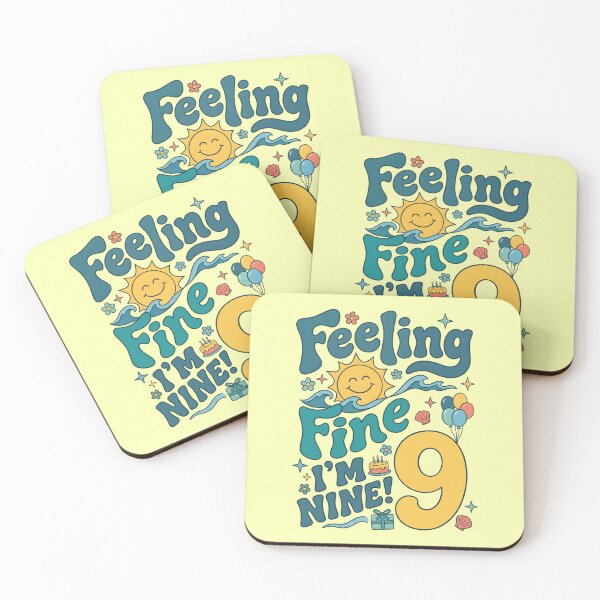 Item preview, Feeling Fine, I’m Nine! 9th Birthday – Cute Ocean Birthday Design designed and sold by Sea Gem.