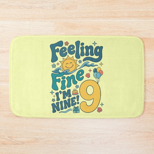 Item preview, Feeling Fine, I’m Nine! 9th Birthday – Cute Ocean Birthday Design designed and sold by Sea Gem.