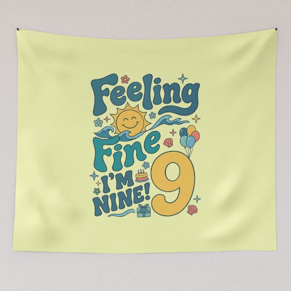 Item preview, Feeling Fine, I’m Nine! 9th Birthday – Cute Ocean Birthday Design designed and sold by Sea Gem.