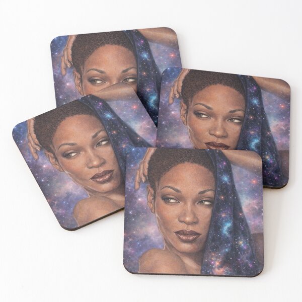 Item preview, Silent Creator – Cosmic Portrait of Inner Strength designed and sold by NeonSpiritArt.