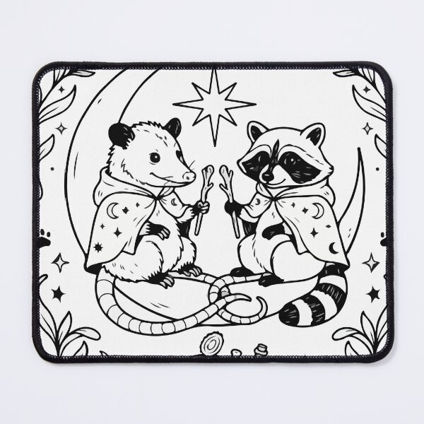 Item preview, Opossum & Raccoon - Crescent Moon Tarot Card designed and sold by Brexmore3.
