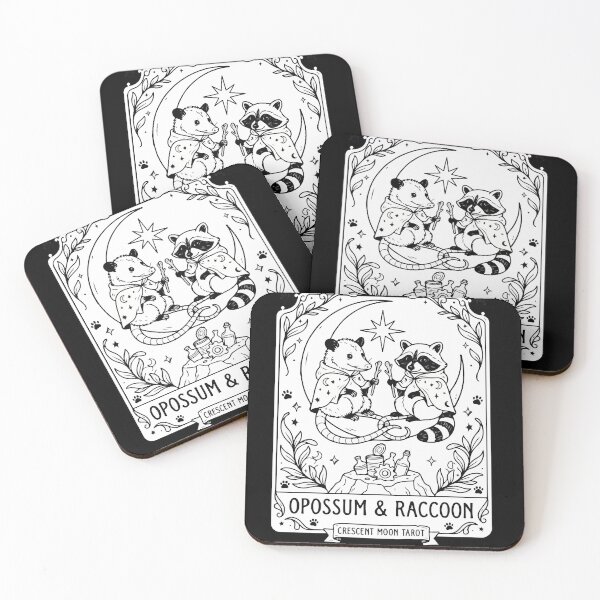 Item preview, Opossum & Raccoon - Crescent Moon Tarot Card designed and sold by Brexmore3.
