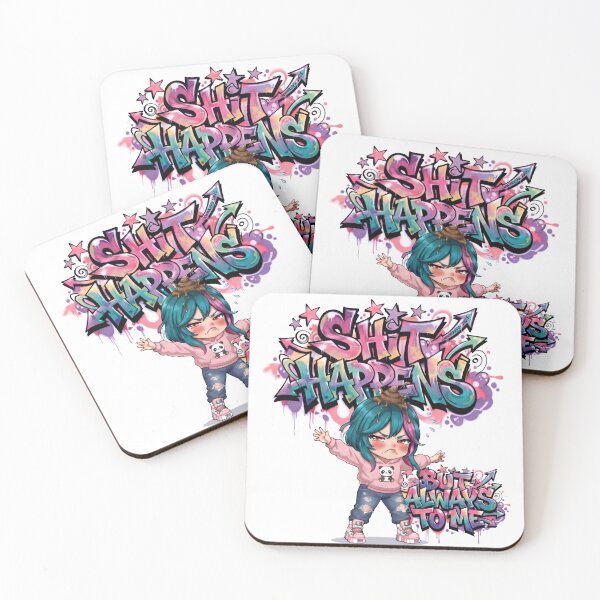Item preview, Shit Happens But Always To Me - Funny Chibi Girl Graffiti designed and sold by Graphqueen.