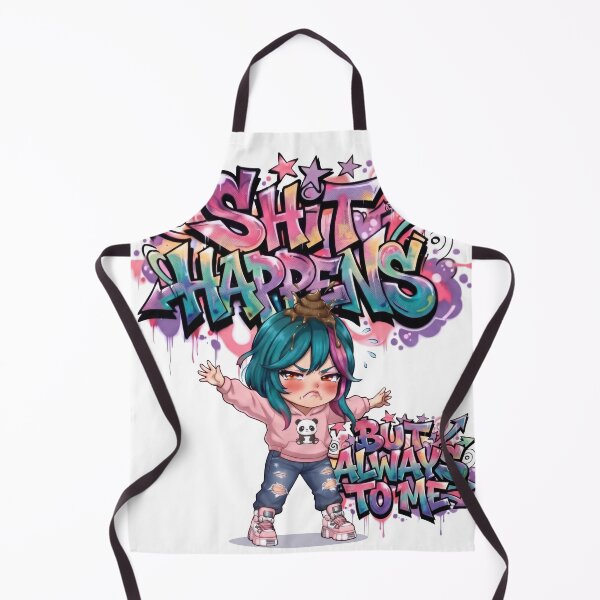 Item preview, Shit Happens But Always To Me - Funny Chibi Girl Graffiti designed and sold by Graphqueen.
