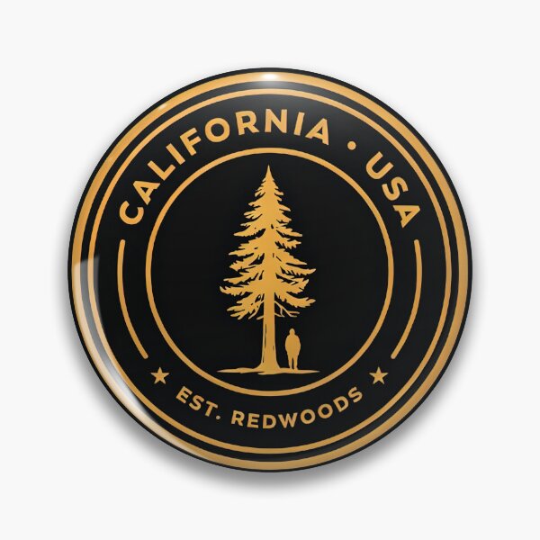 Item preview, Vintage California Redwoods Tree Circular Badge Emblem Vector designed and sold by Shutter-Dragon.
