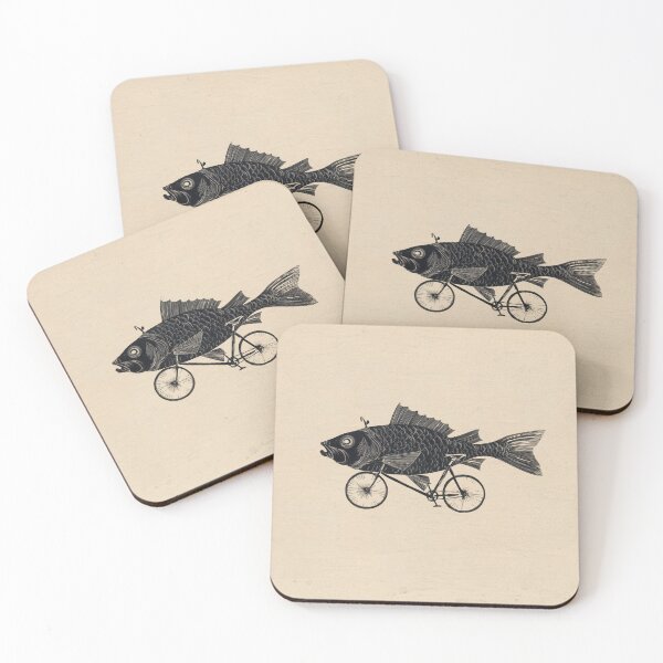 Item preview, Fish riding a bicycle in an artwork designed and sold by anytka.