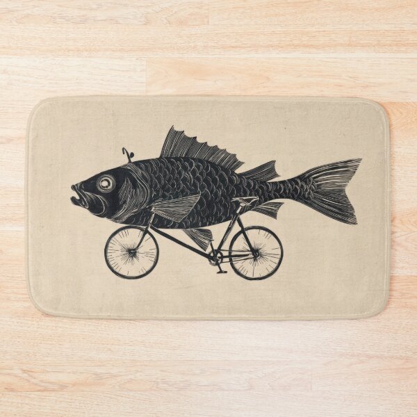 Item preview, Fish riding a bicycle in an artwork designed and sold by anytka.