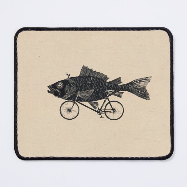 Item preview, Fish riding a bicycle in an artwork designed and sold by anytka.