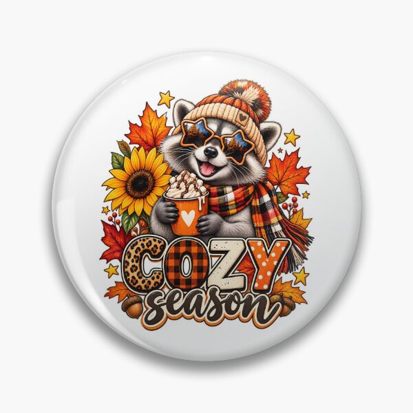Item preview, Cozy Season Raccoon Pumpkin Fall Coffee Autumn Plaid Cute designed and sold by Rtcraftani.