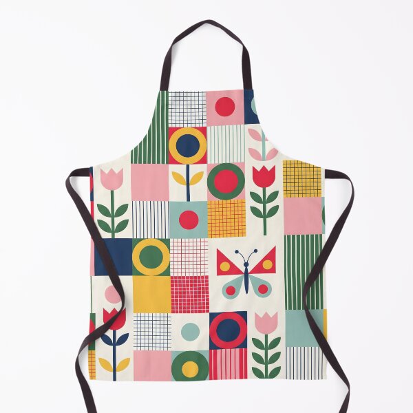 Item preview, Copy of Mid-Century Nordic Patchwork Pattern - Geometric Floral Butterfly Art designed and sold by ShabanMerch⭐⭐⭐.