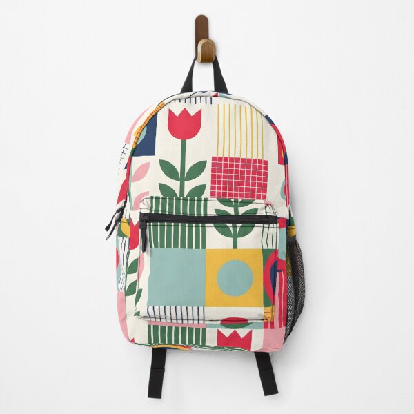 Item preview, Mid-Century Nordic Patchwork Pattern - Geometric Floral Butterfly Art designed and sold by ShabanMerch⭐⭐⭐.