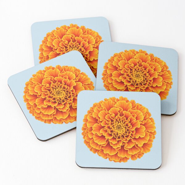 Item preview, Vibrant Orange Marigold Flower – Tagetes Erecta Botanical Art designed and sold by HO•Designs.