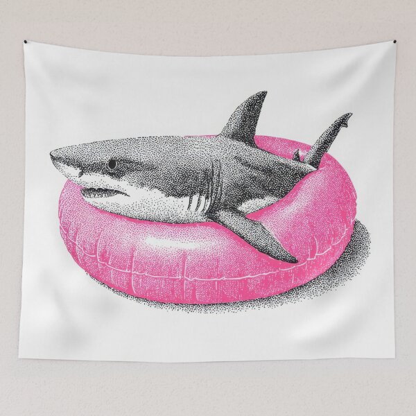 Item preview, Shark in a pink float ring designed and sold by anytka.