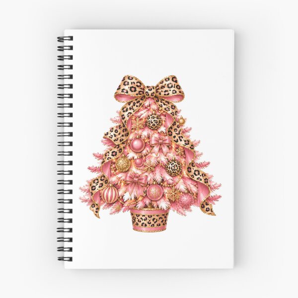 Item preview, Pink Leopard Christmas Tree Glamorous Christmas Holiday Coquette Design designed and sold by LandFinStudio.