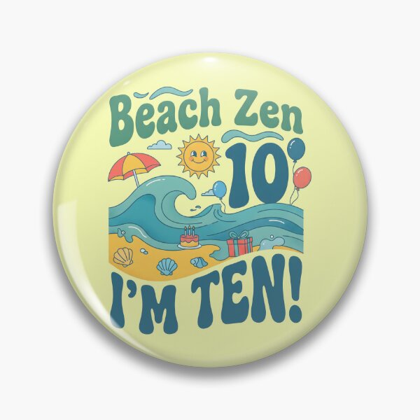 Item preview, Beach Zen, I’m 10! 10th Birthday – Relaxed Coastal Beach Design designed and sold by Sea Gem.