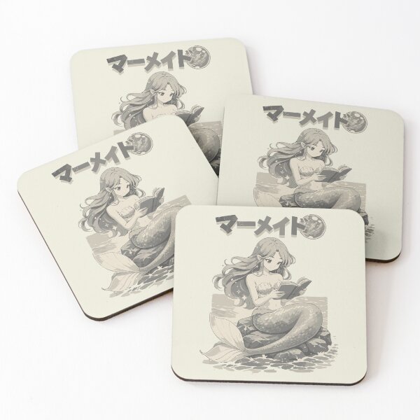 Item preview, Mermaid in anime/manga style while reading designed and sold by Pineapple-Tree.