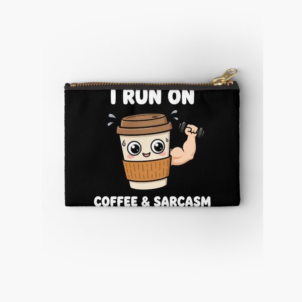Item preview, I Run On Coffee And Sarcasm - Funny Fitness Coffee Lover Gym designed and sold by StrongEveryDayStore.