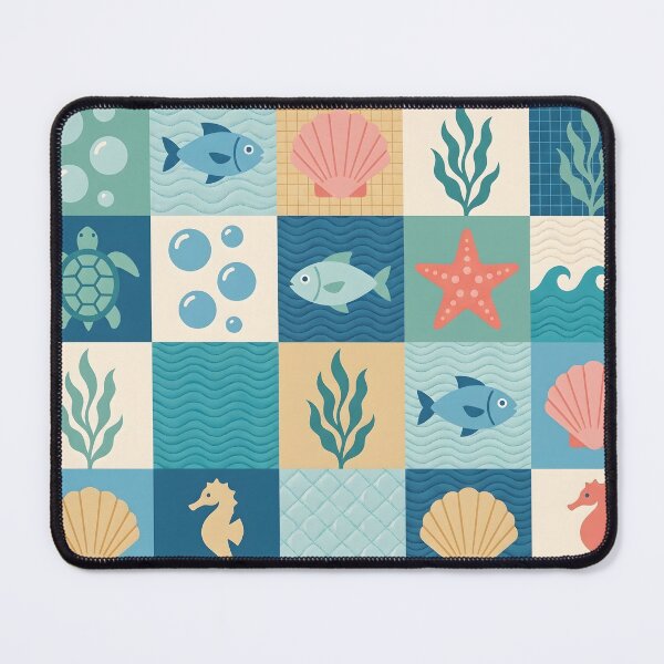 Item preview, Mid-Century Scandi Coastal Pattern - Geometric Nautical Folk Art designed and sold by ShabanMerch⭐⭐⭐.