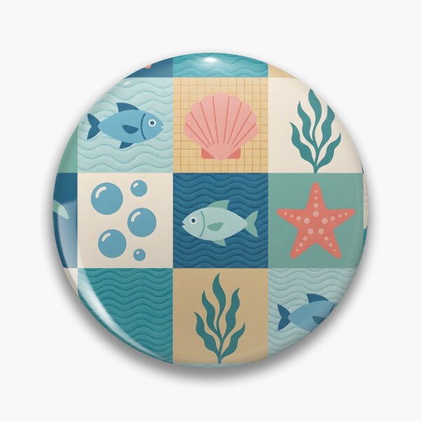 Item preview, Mid-Century Scandi Coastal Pattern - Geometric Nautical Folk Art designed and sold by ShabanMerch⭐⭐⭐.