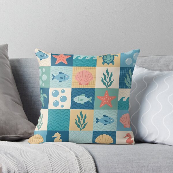 Item preview, Mid-Century Scandi Coastal Pattern - Geometric Nautical Folk Art designed and sold by ShabanMerch⭐⭐⭐.