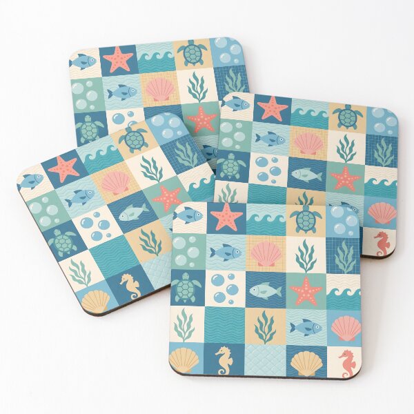 Item preview, Mid-Century Scandi Coastal Pattern - Geometric Nautical Folk Art designed and sold by ShabanMerch⭐⭐⭐.