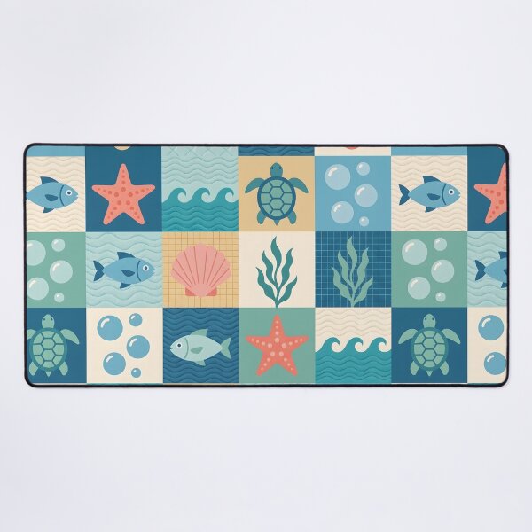 Item preview, Mid-Century Scandi Coastal Pattern - Geometric Nautical Folk Art designed and sold by ShabanMerch⭐⭐⭐.