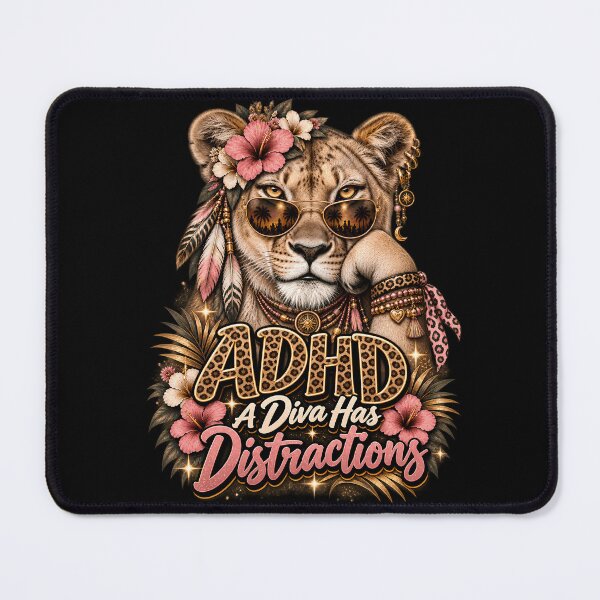 Item preview, ADHD A Diva Has Distractions – Funny Sassy Lioness Neurodivergent Humor Design designed and sold by PosiMCreations.