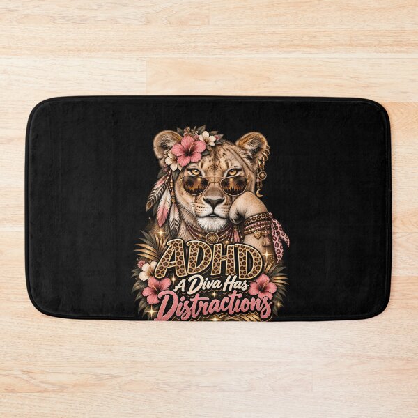Item preview, ADHD A Diva Has Distractions – Funny Sassy Lioness Neurodivergent Humor Design designed and sold by PosiMCreations.