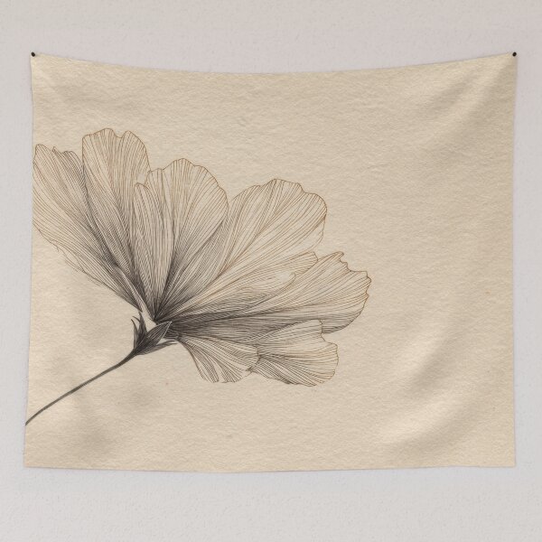 Item preview, Simple flower drawing on paper designed and sold by anytka.