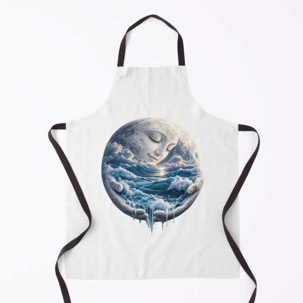Item preview, Moon Holding the Ocean – Celestial Sea Surreal Nature Art designed and sold by okay 2 look .