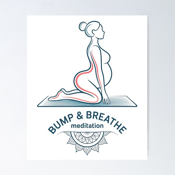 Item preview, Bump And Breathe Meditation Teal Coral Design designed and sold by 108stillness.