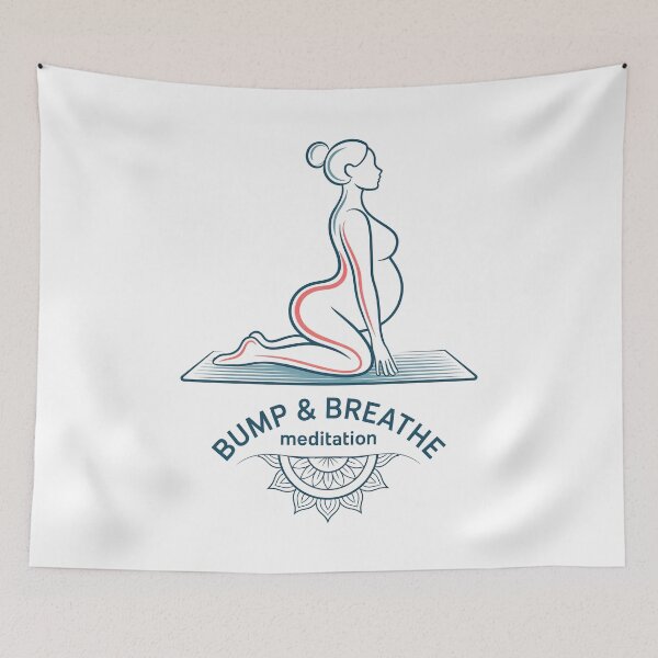 Item preview, Bump And Breathe Meditation Teal Coral Design designed and sold by 108stillness.
