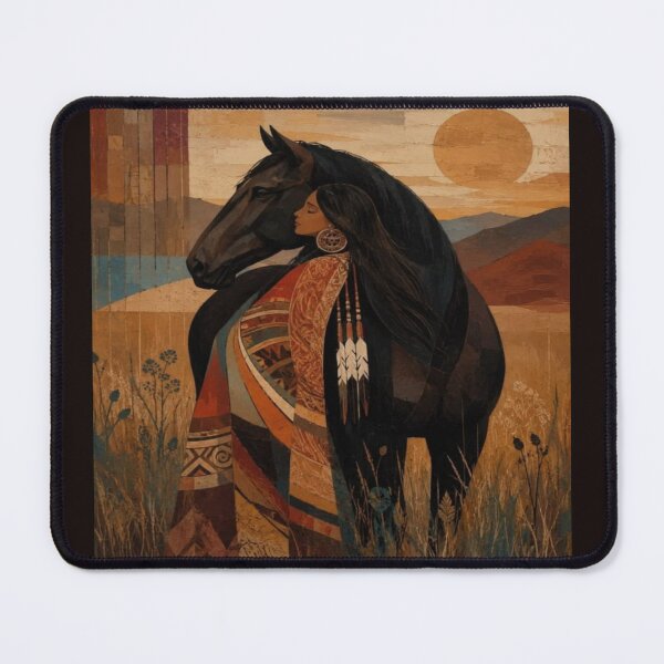 Item preview, Tribal Woman Black Horse Artwork designed and sold by NivyasArtistry.