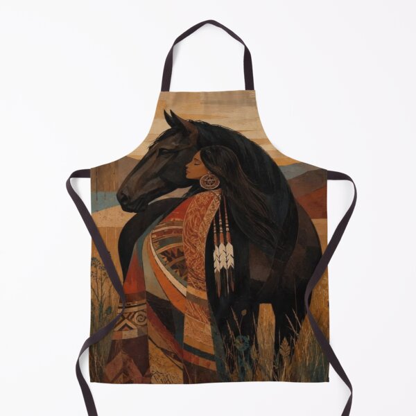 Item preview, Tribal Woman Black Horse Artwork  designed and sold by NivyasArtistry.