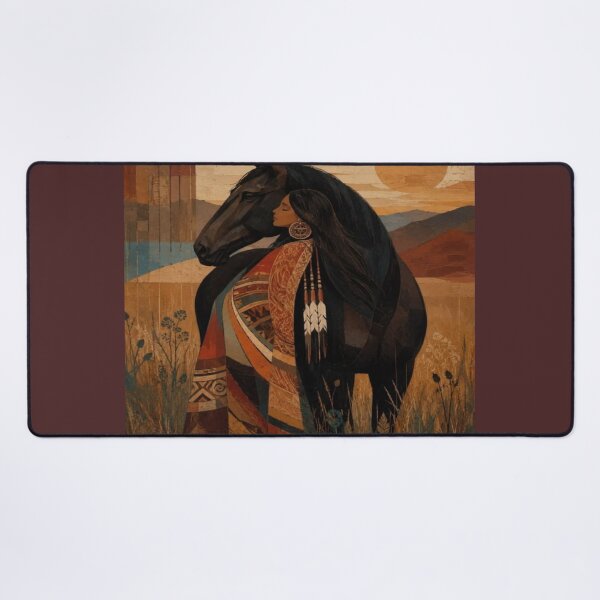 Item preview, Tribal Woman Black Horse Artwork designed and sold by NivyasArtistry.